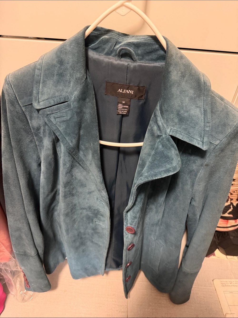 Alfani Teal Suede Women's Blazer Jacket